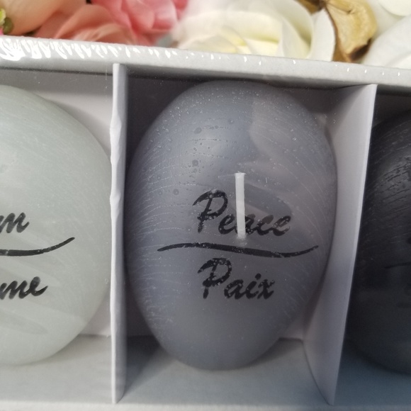 Set of 3 Faux Rock Candles Calm Peace Serenity - Picture 2 of 5